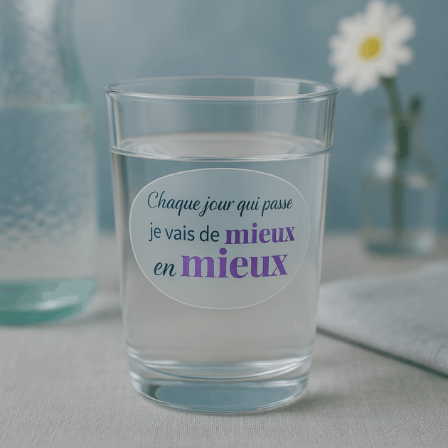 Autocollant énergétique  "Chaque jour qui passe, je vais de mieux en mieux"